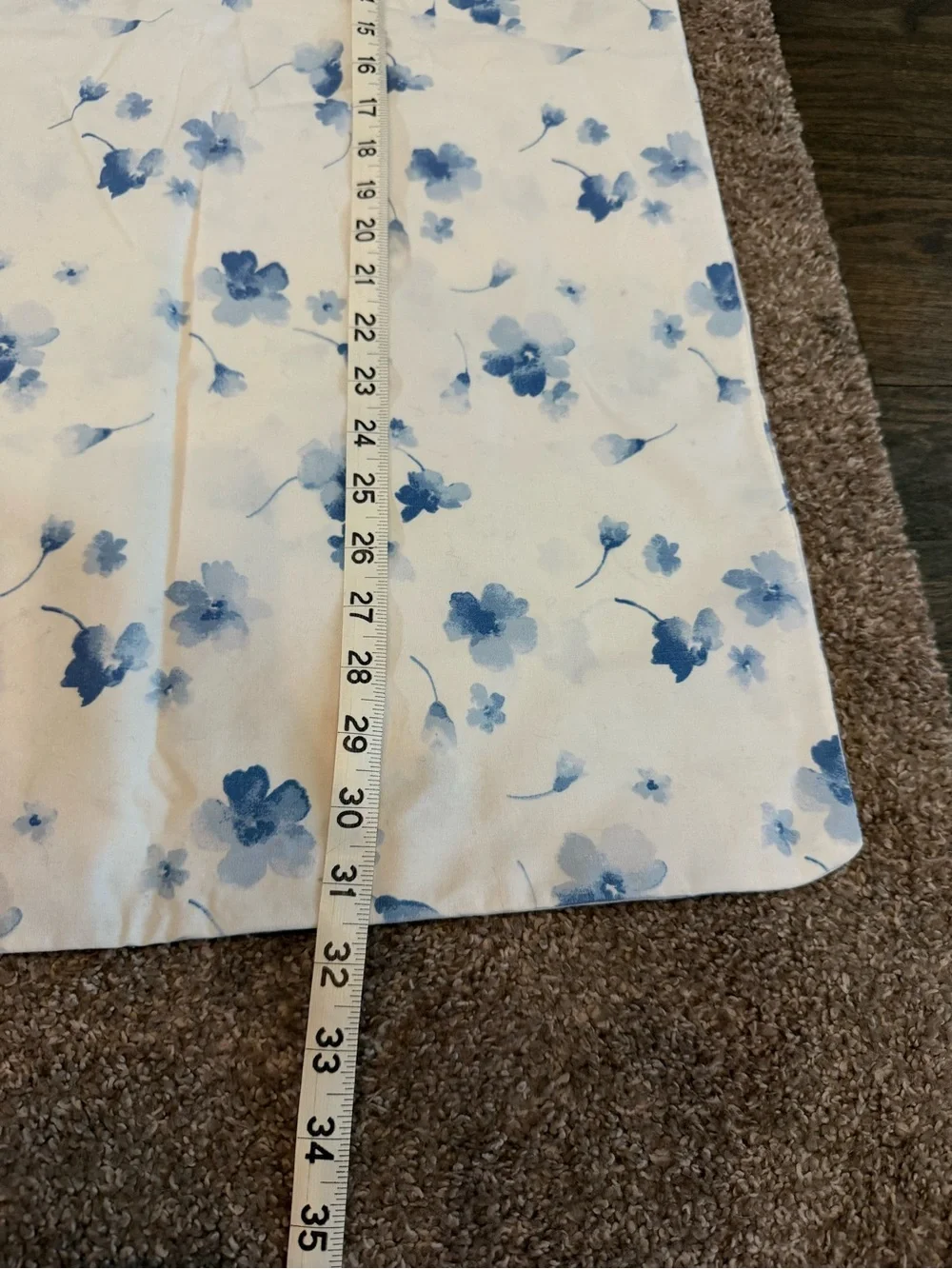 Vintage jcpenney Blue and Cream Floral Pillow Cover